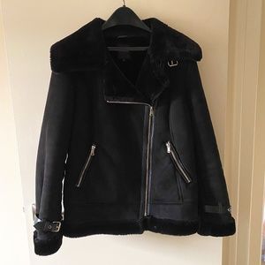 Dynamite faux fur lined moto jacket